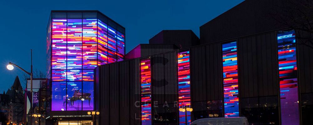 The National Arts Centre (NAC) – ClearLED delivers the largest transparent media facade in North America